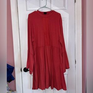 Torrid 3X Retro 70s Mock Neck Bell Sleeved Mini Dress